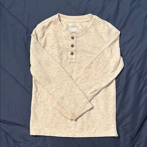 Cat & Jack Beige Long Sleeve Henley
